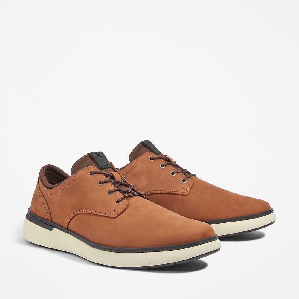 Men's Timberland Cross Mark Oxfords Shoes Brown | UAE-2307849