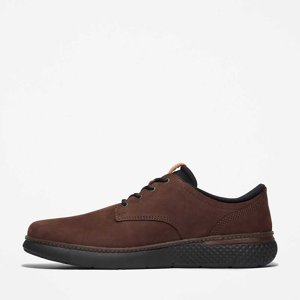 Men's Timberland Cross Mark Oxfords Shoes Dark Brown | UAE-2461870