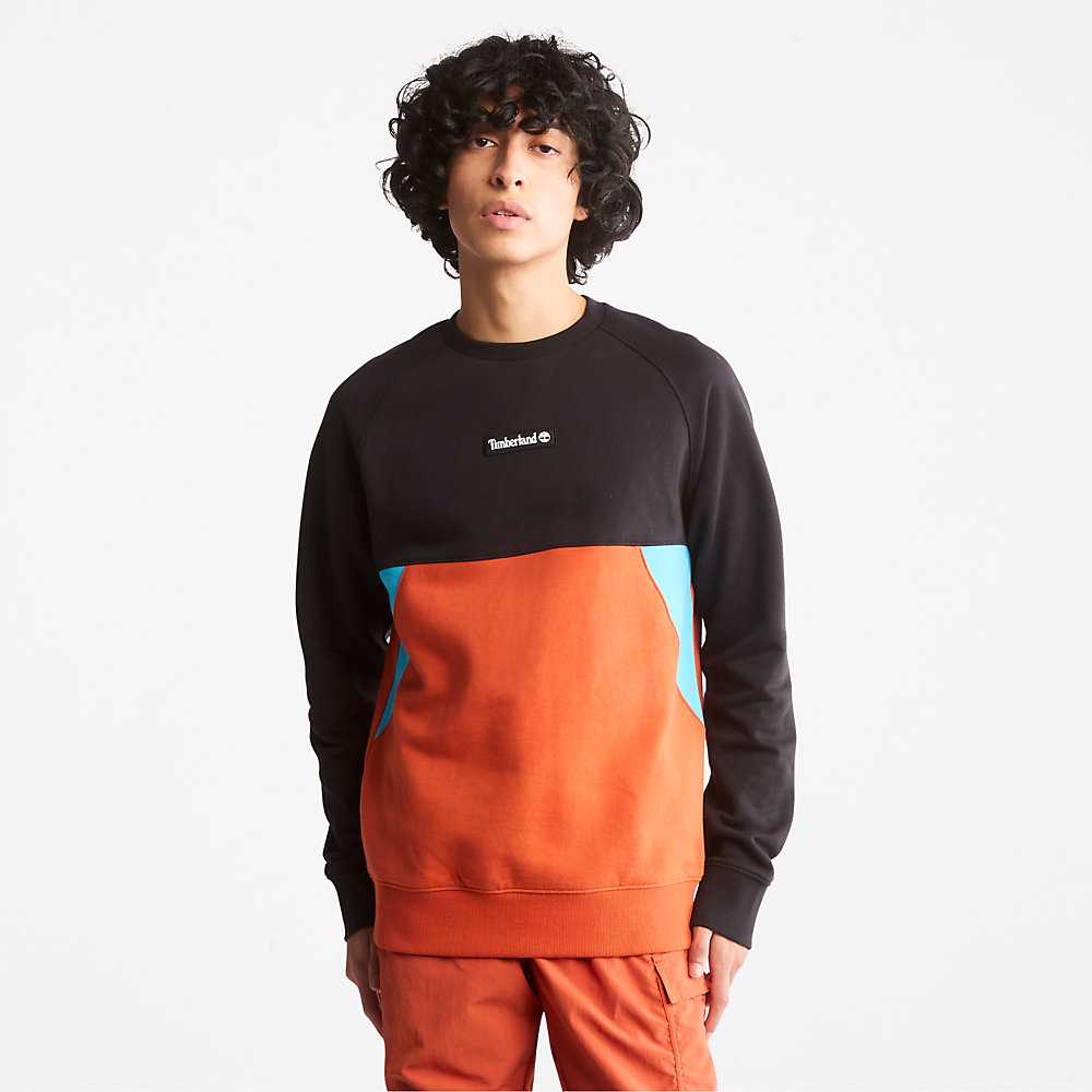 Men's Timberland Cut-and-Sew Sweatshirt Orange | UAE-1749560