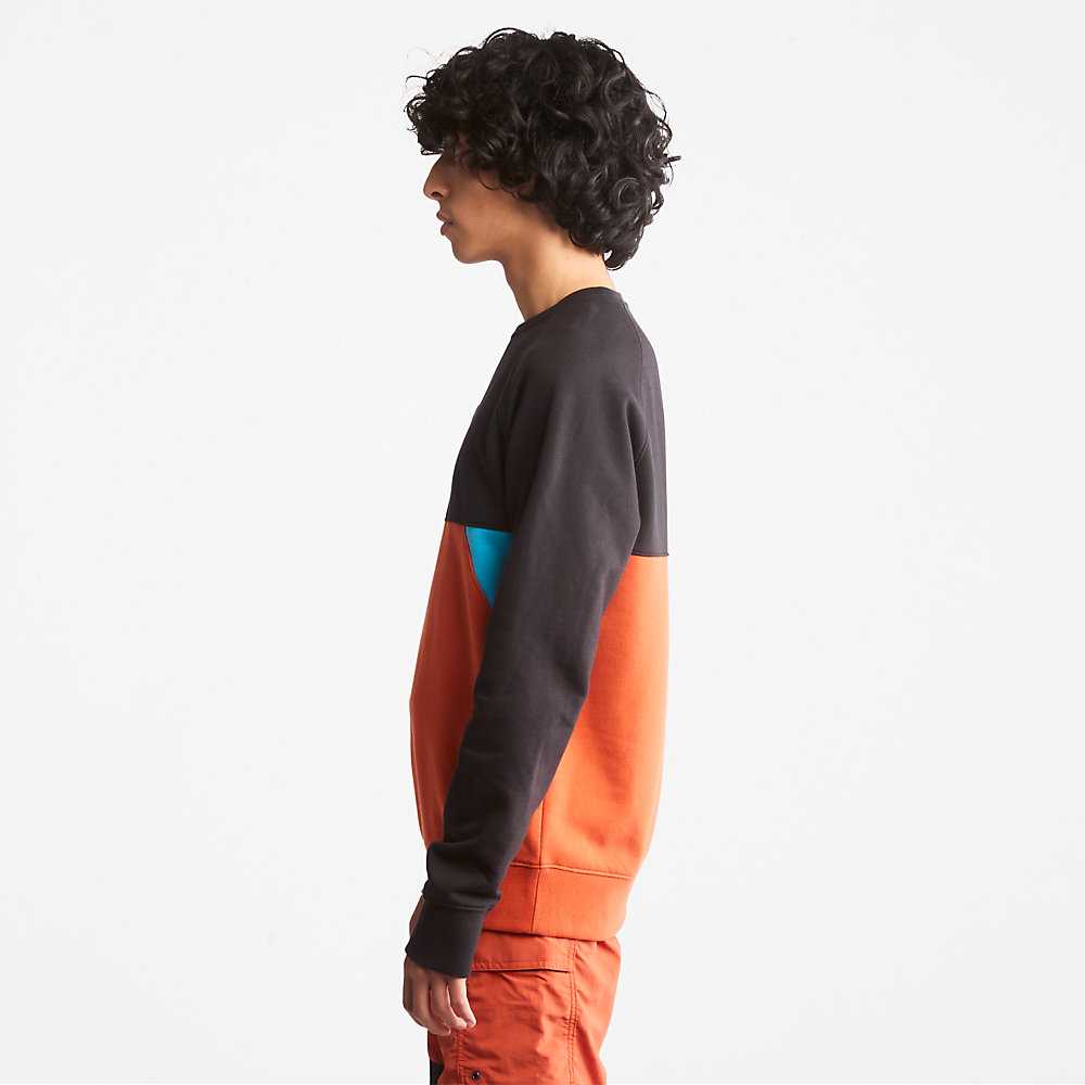 Men's Timberland Cut-and-Sew Sweatshirt Orange | UAE-1749560