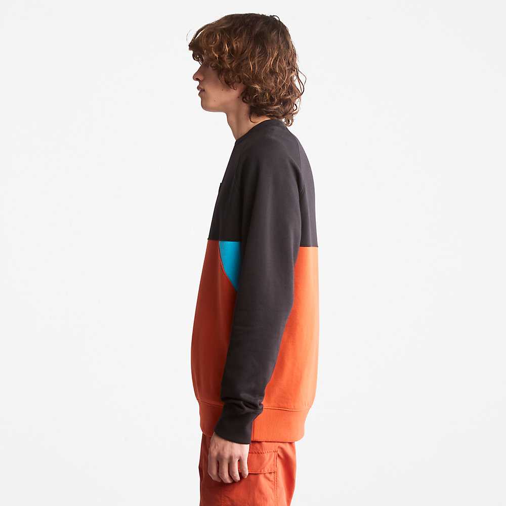 Men's Timberland Cut-and-Sew Sweatshirt Orange | UAE-1749560