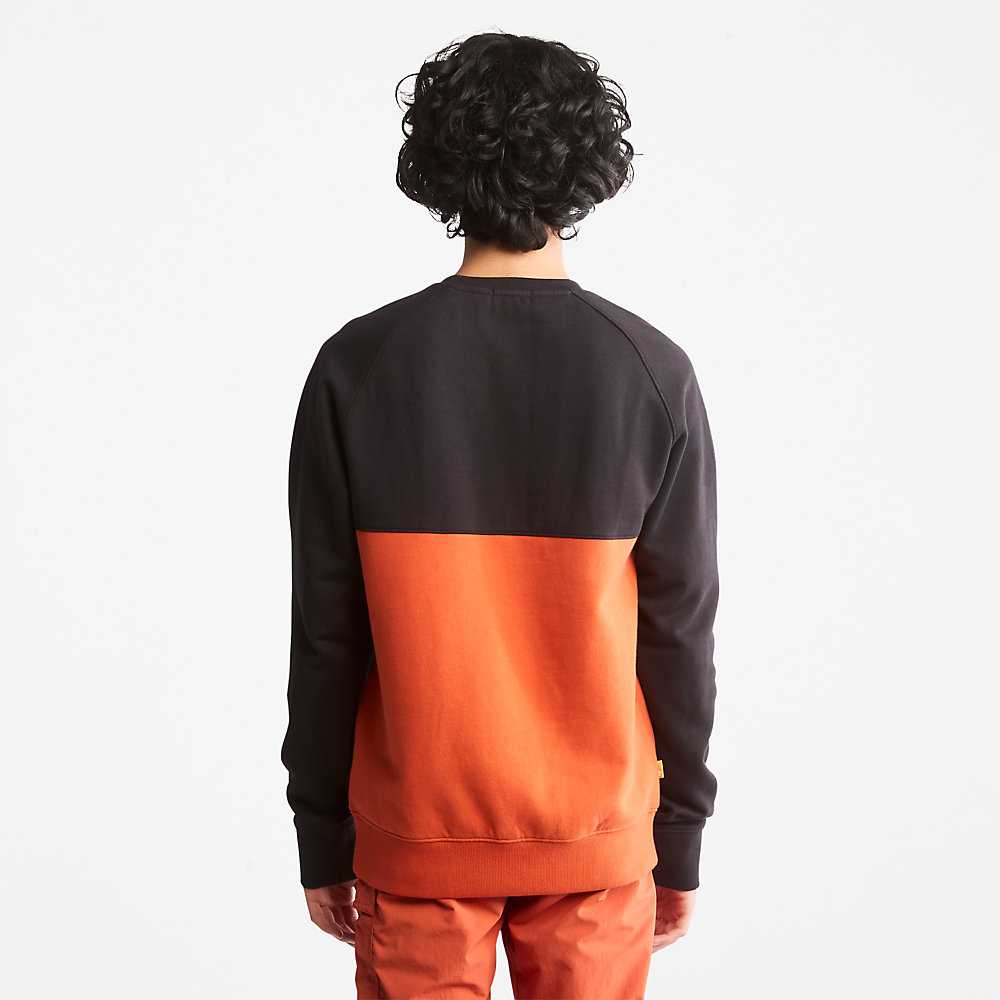 Men's Timberland Cut-and-Sew Sweatshirt Orange | UAE-1749560