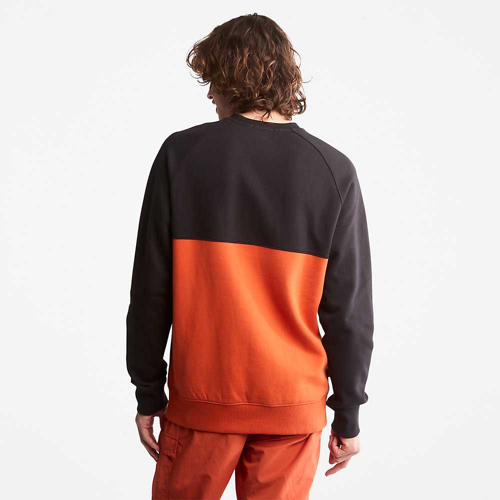 Men's Timberland Cut-and-Sew Sweatshirt Orange | UAE-1749560