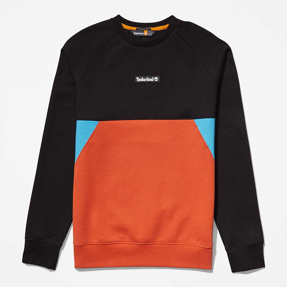 Men's Timberland Cut-and-Sew Sweatshirt Orange | UAE-1749560