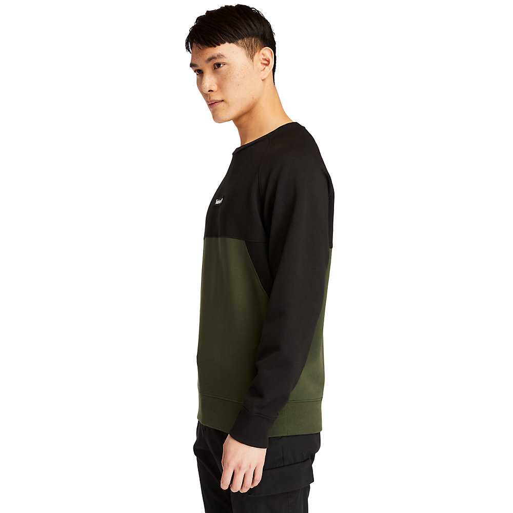 Men's Timberland Cut-and-Sew Sweatshirt Dark Green | UAE-9234586