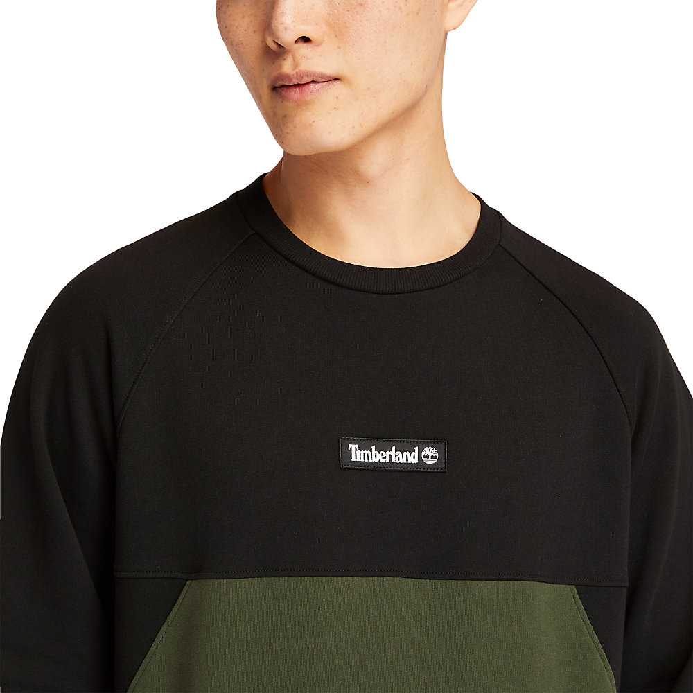 Men's Timberland Cut-and-Sew Sweatshirt Dark Green | UAE-9234586