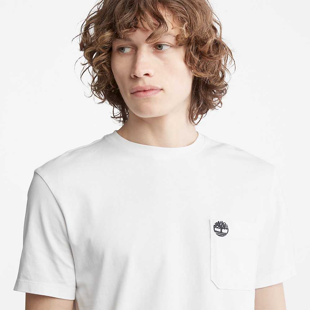 Men's Timberland Dunstan River T Shirts White | UAE-0127946