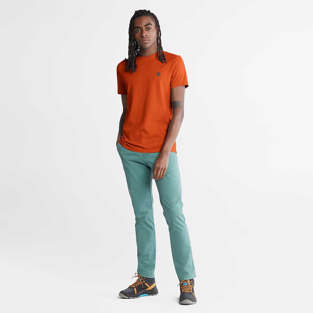 Men's Timberland Dunstan River T Shirts Orange | UAE-0541872