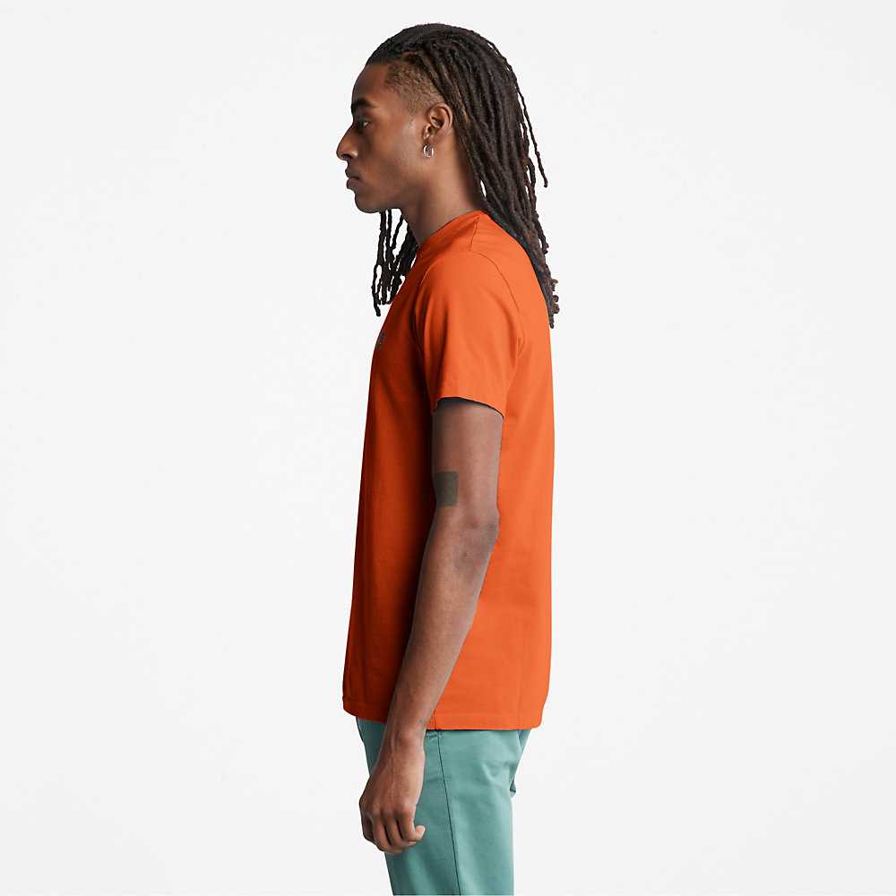 Men's Timberland Dunstan River T Shirts Orange | UAE-0541872