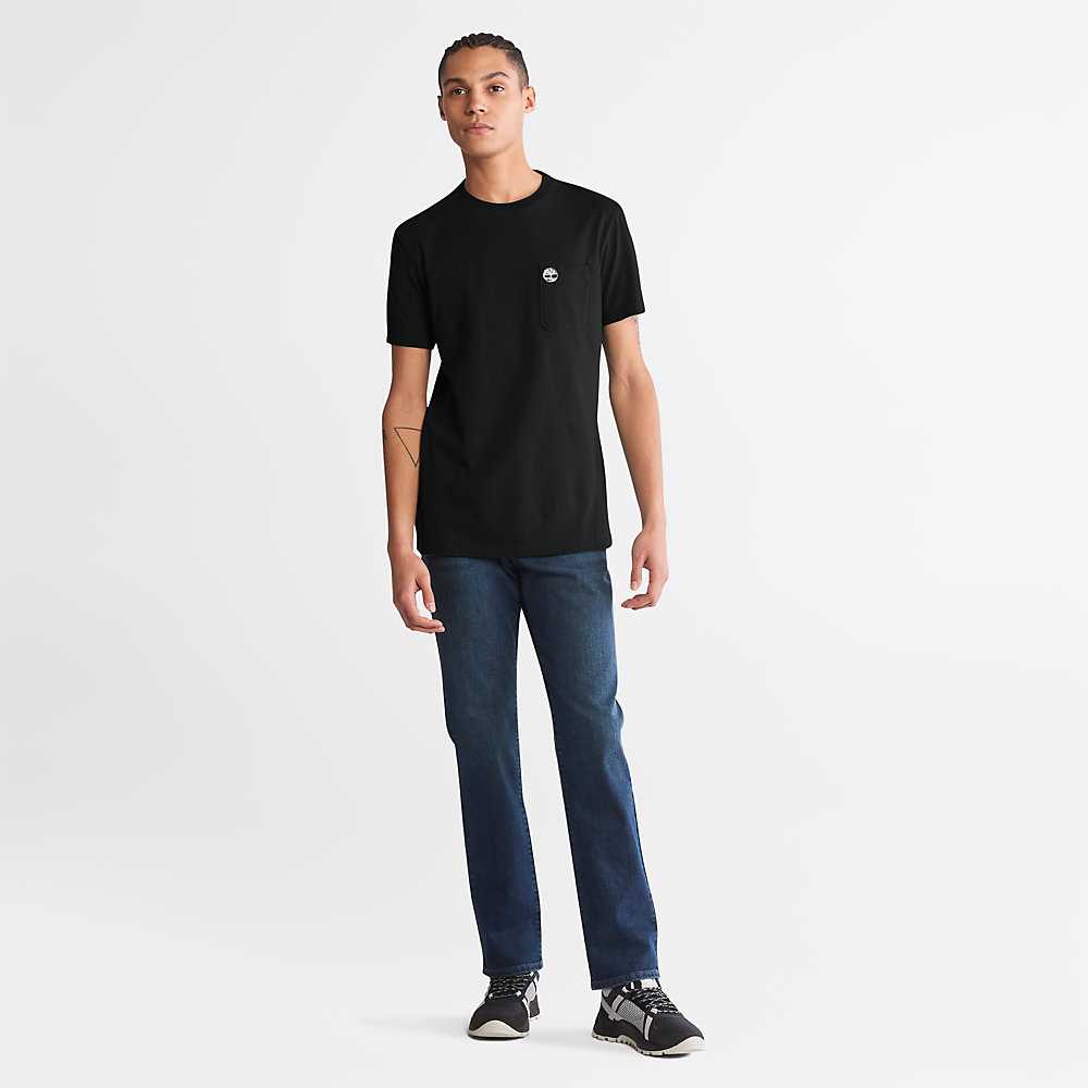 Men's Timberland Dunstan River T Shirts Black | UAE-2503148