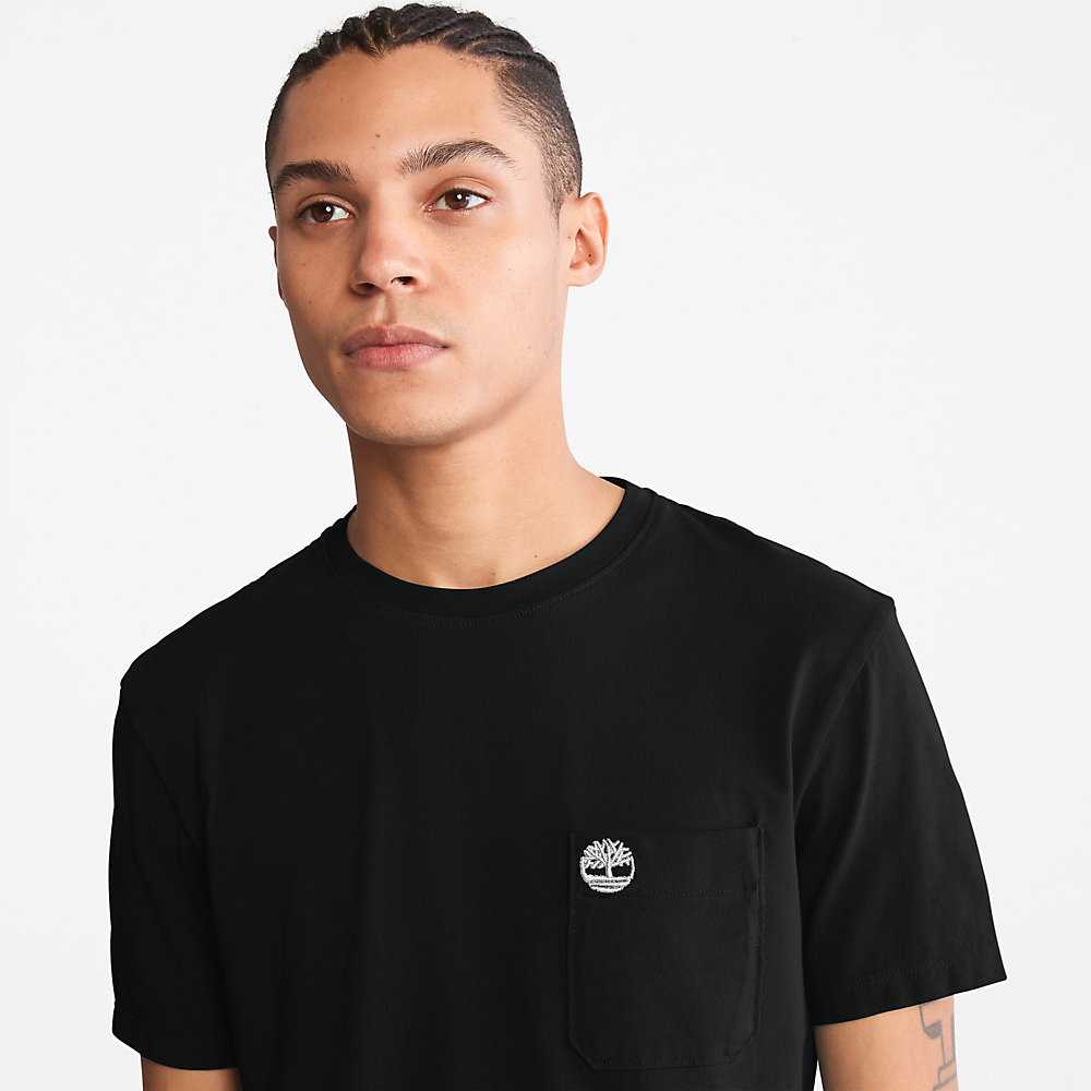 Men's Timberland Dunstan River T Shirts Black | UAE-2503148