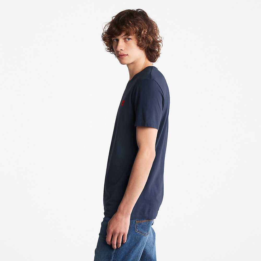 Men's Timberland Dunstan River T Shirts Navy | UAE-2895307