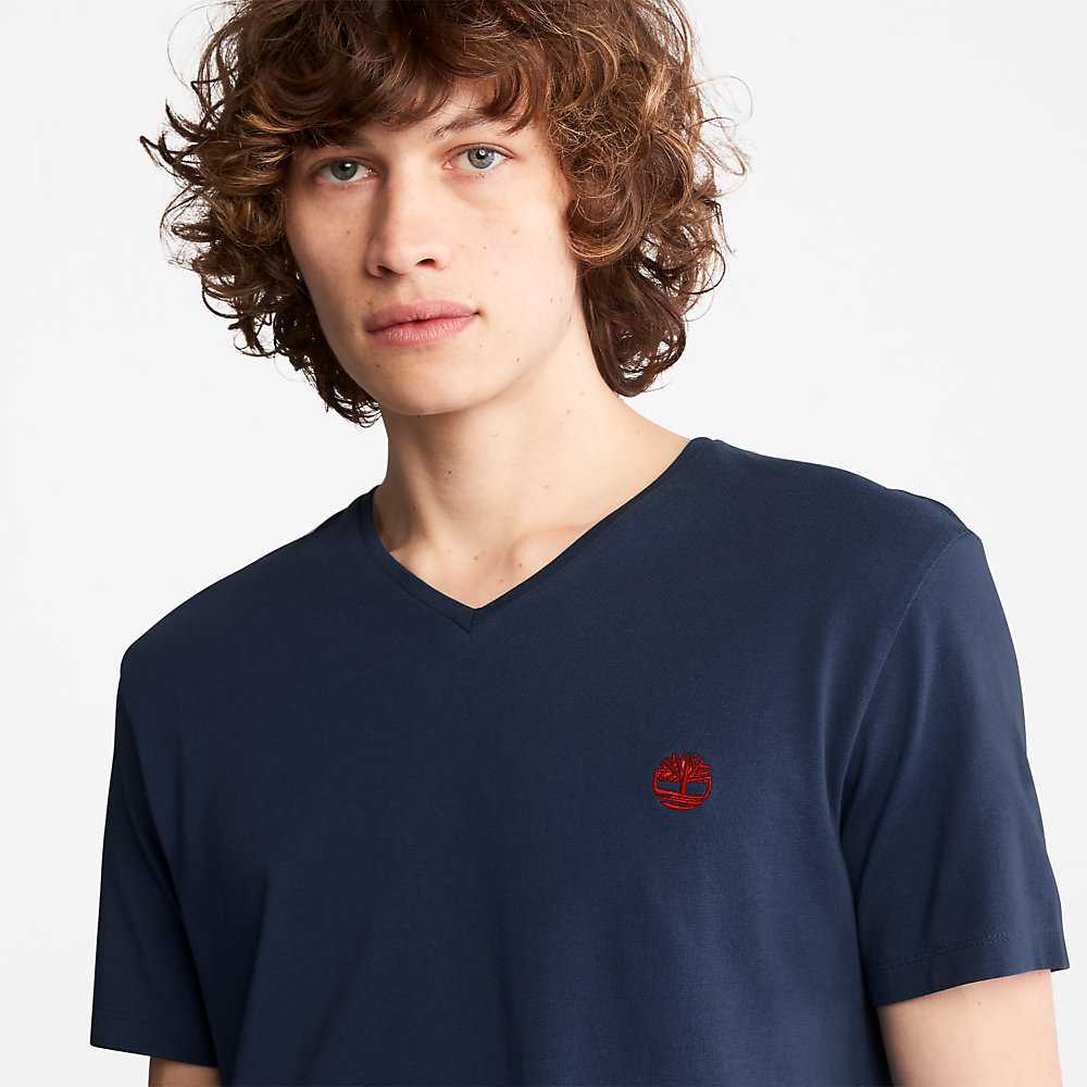 Men's Timberland Dunstan River T Shirts Navy | UAE-2895307