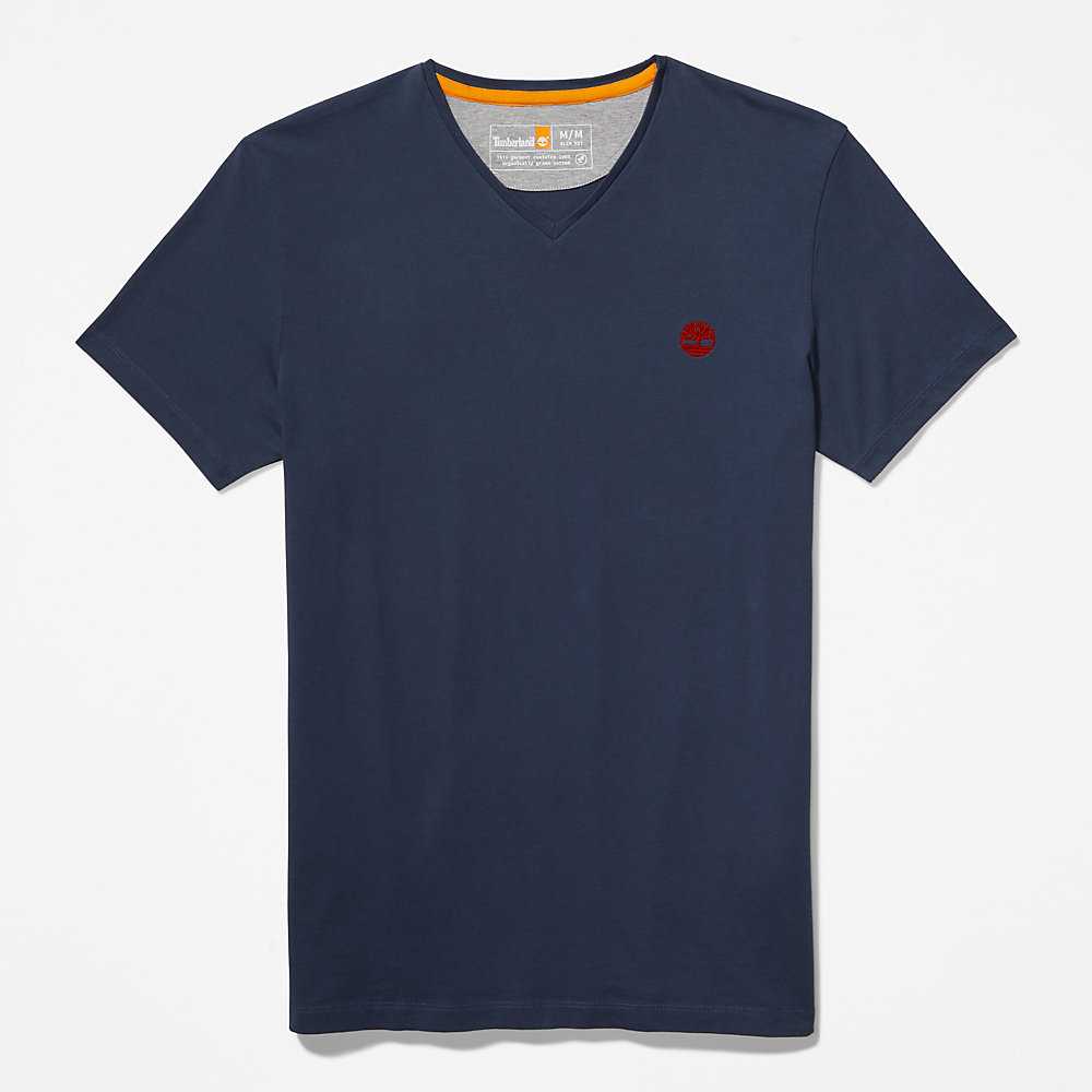 Men's Timberland Dunstan River T Shirts Navy | UAE-2895307