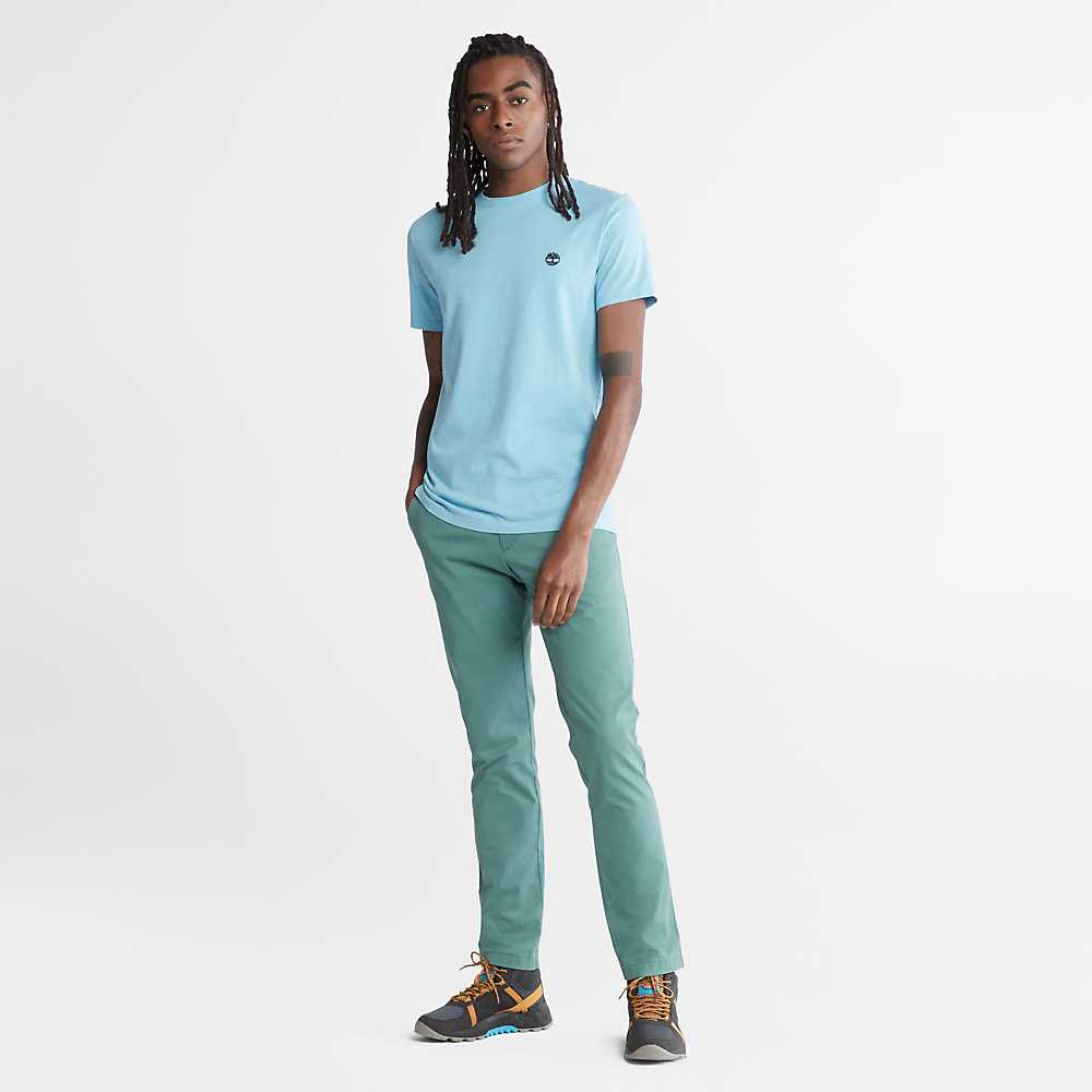 Men's Timberland Dunstan River T Shirts Blue | UAE-3107948