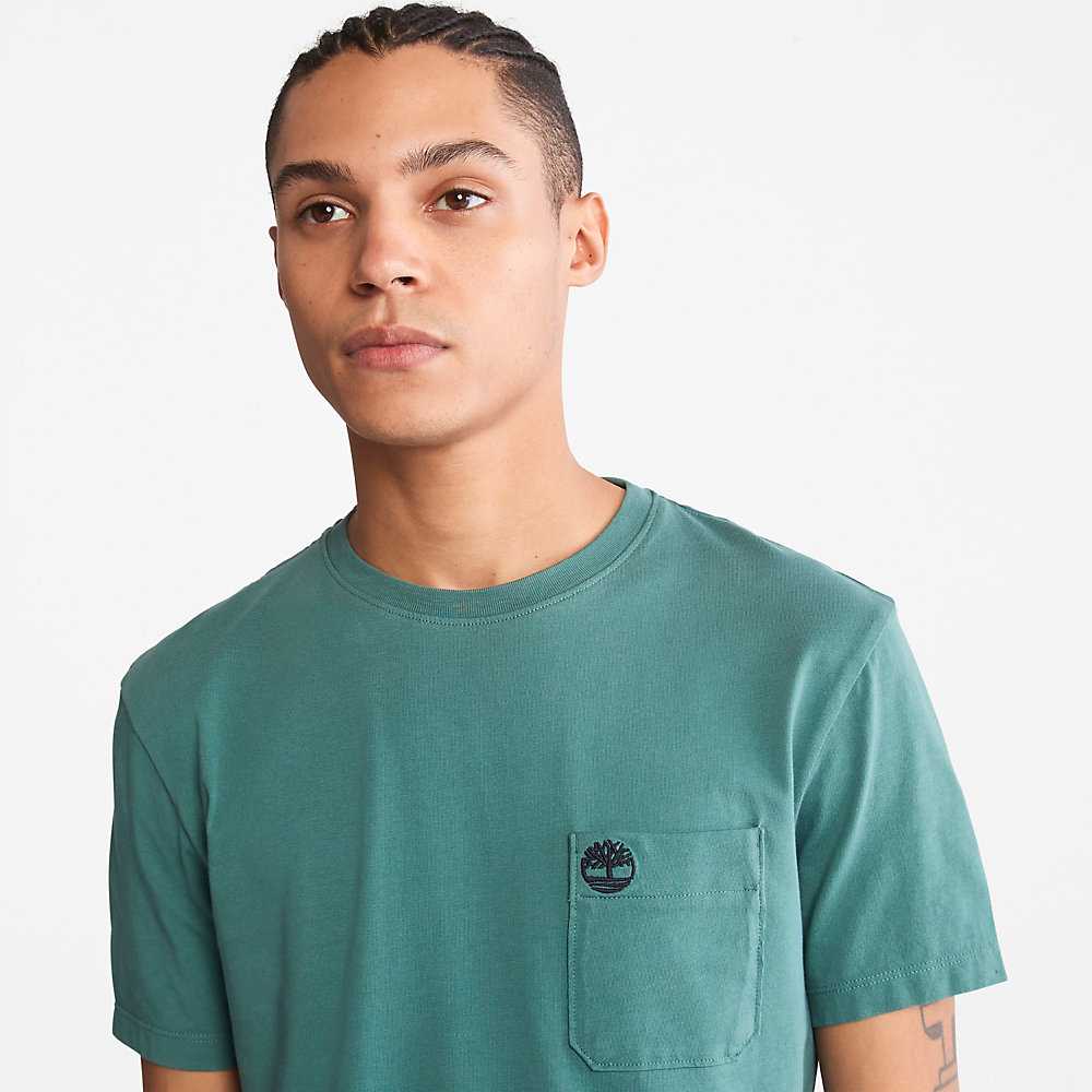 Men's Timberland Dunstan River T Shirts Green | UAE-3726084