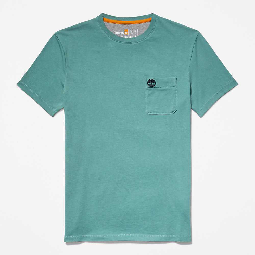 Men's Timberland Dunstan River T Shirts Green | UAE-3726084