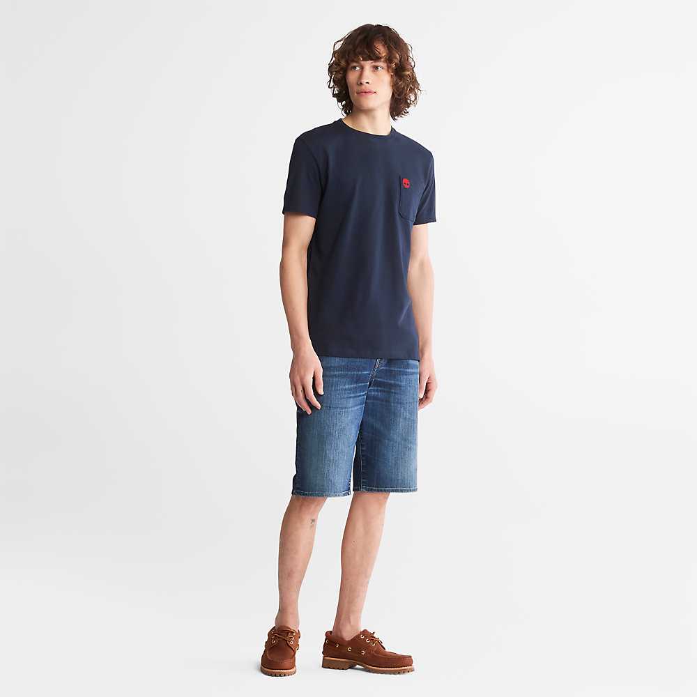 Men's Timberland Dunstan River T Shirts Navy | UAE-4879312