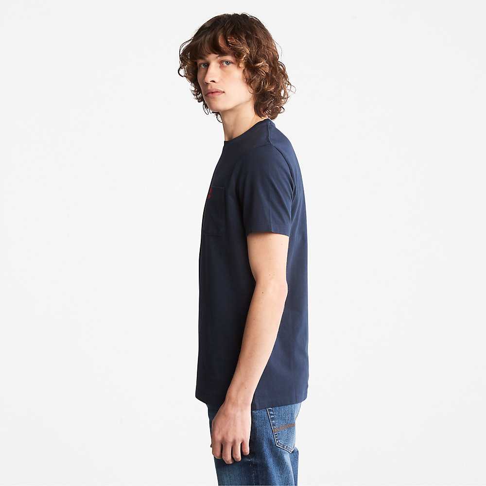 Men's Timberland Dunstan River T Shirts Navy | UAE-4879312