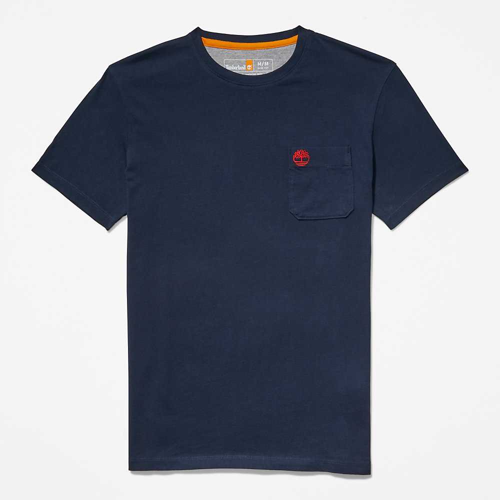 Men's Timberland Dunstan River T Shirts Navy | UAE-4879312