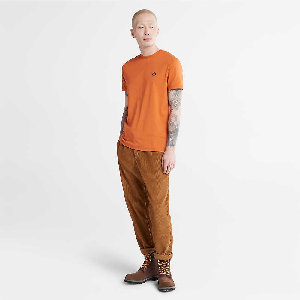 Men's Timberland Dunstan River T Shirts Orange | UAE-6731459