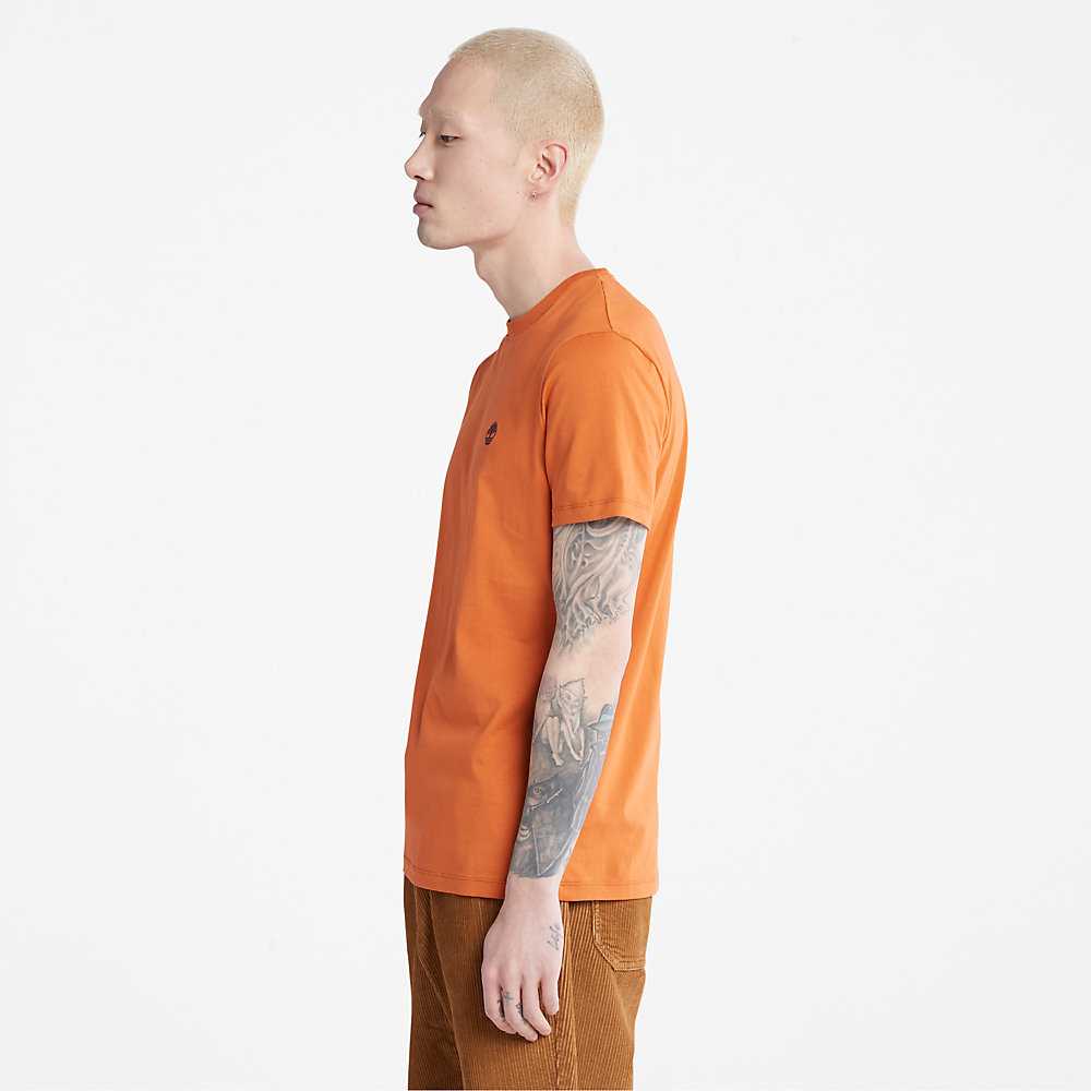 Men's Timberland Dunstan River T Shirts Orange | UAE-6731459