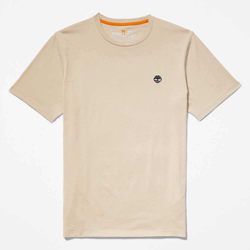 Men's Timberland Dunstan River T Shirts Beige | UAE-7532084