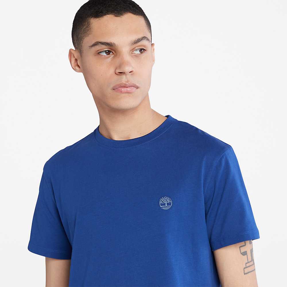 Men's Timberland Dunstan River T Shirts Dark Blue | UAE-7658042