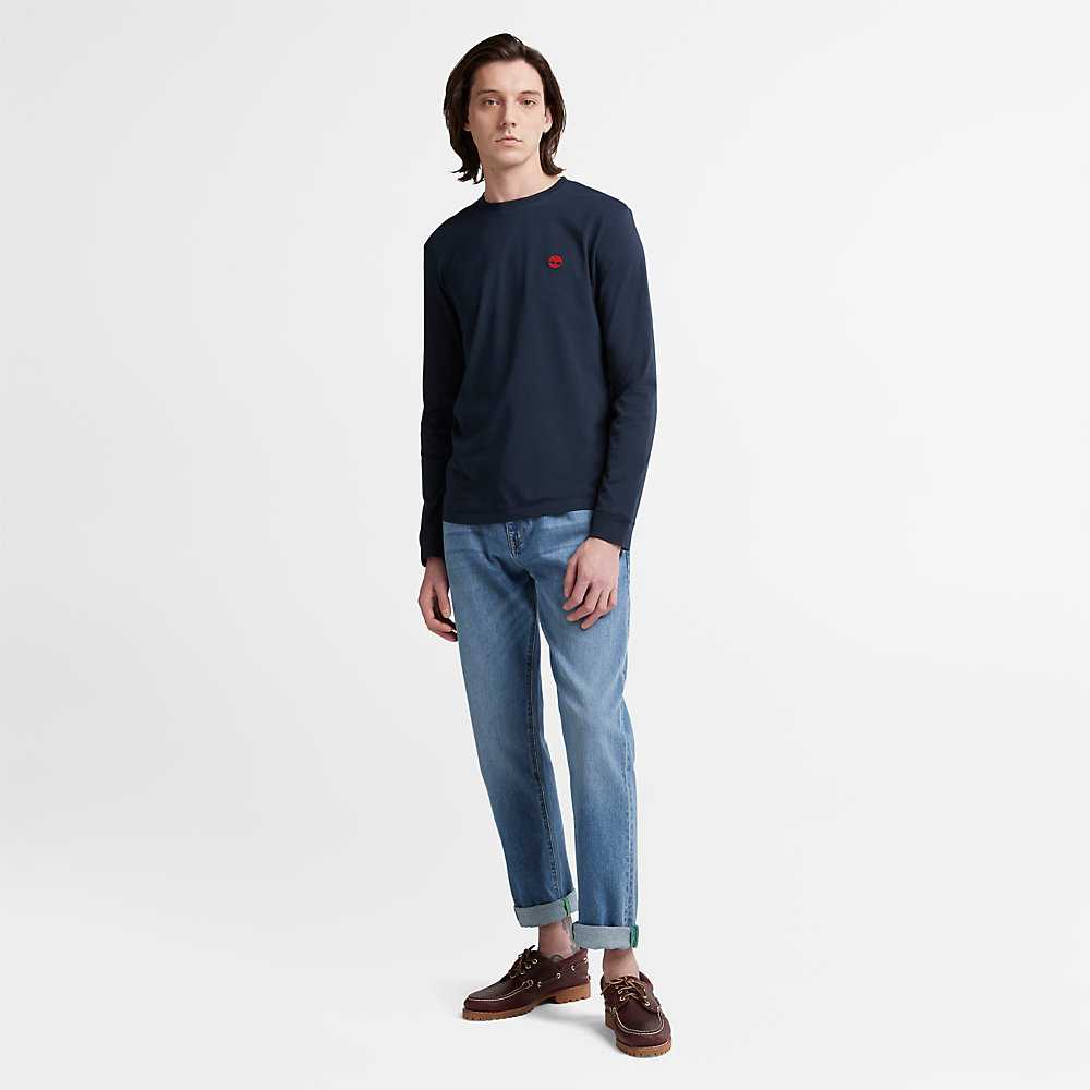 Men's Timberland Dunstan River T Shirts Dark Blue | UAE-8049753