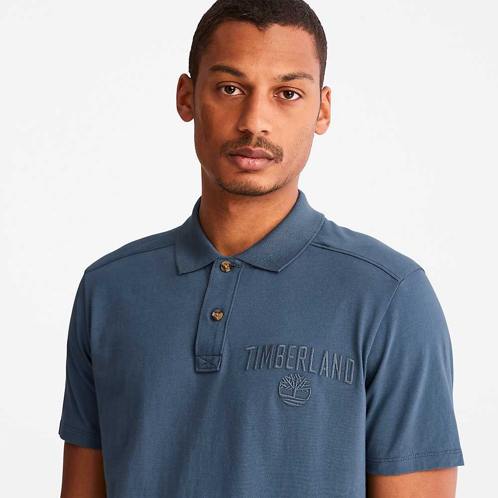 Men's Timberland Earthkeepers Polo Shirts Dark Blue | UAE-2704198