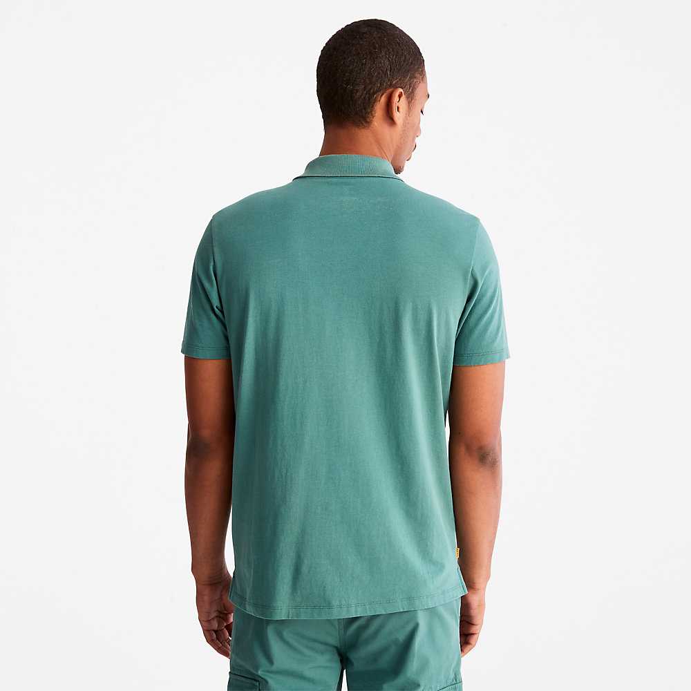 Men's Timberland Earthkeepers Polo Shirts Turquoise | UAE-3794052