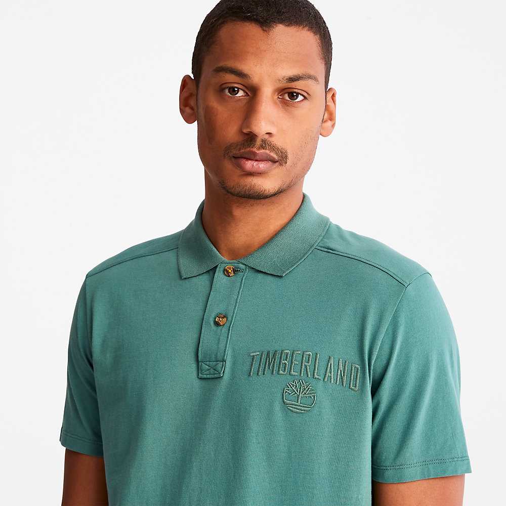 Men's Timberland Earthkeepers Polo Shirts Turquoise | UAE-3794052