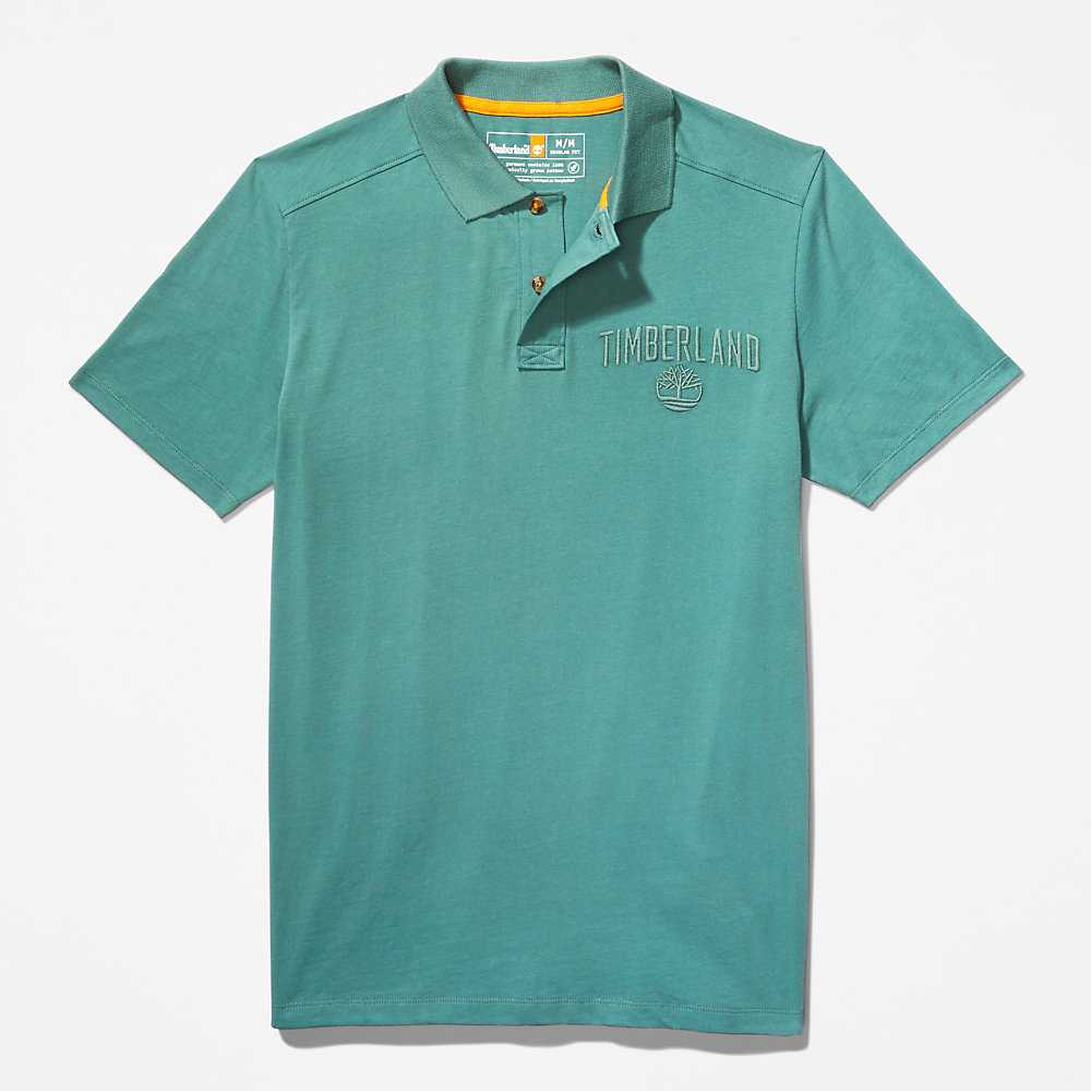 Men's Timberland Earthkeepers Polo Shirts Turquoise | UAE-3794052