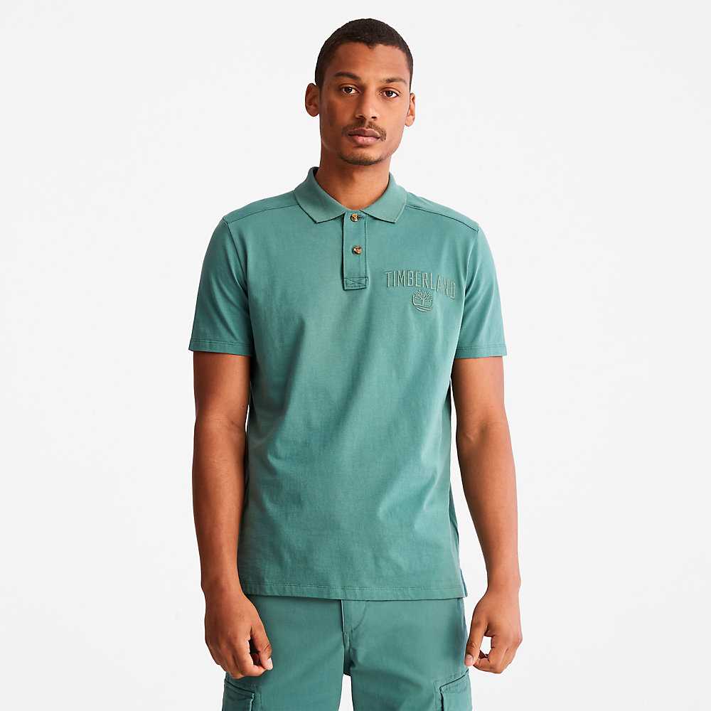 Men\'s Timberland Earthkeepers Polo Shirts Turquoise | UAE-3794052