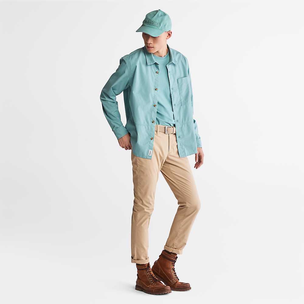 Men's Timberland Earthkeepers Shirts Turquoise | UAE-9431067