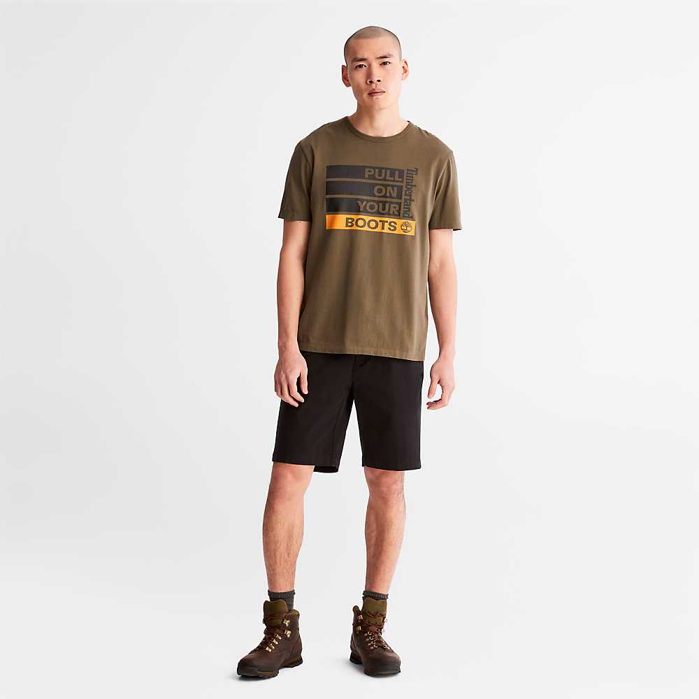 Men's Timberland Earthkeepers T Shirts Dark Green | UAE-4568327