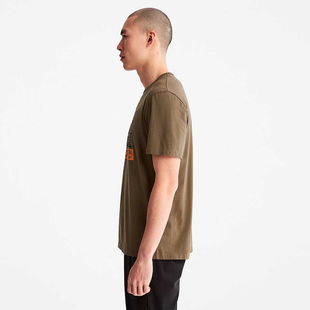 Men's Timberland Earthkeepers T Shirts Dark Green | UAE-4568327