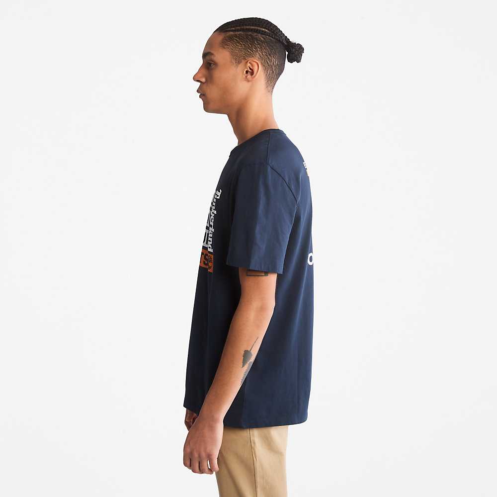 Men's Timberland Earthkeepers T Shirts Dark Blue | UAE-8492307