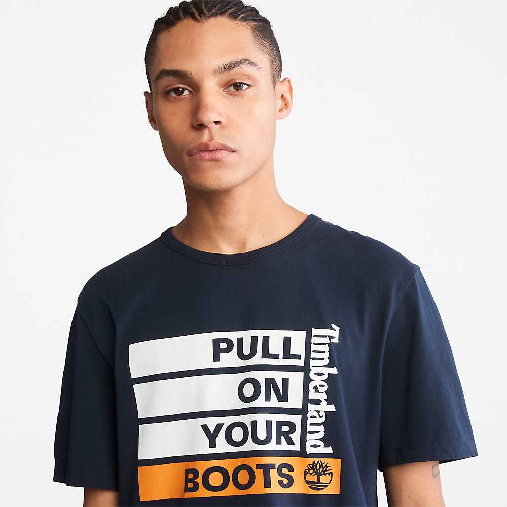 Men's Timberland Earthkeepers T Shirts Dark Blue | UAE-8492307