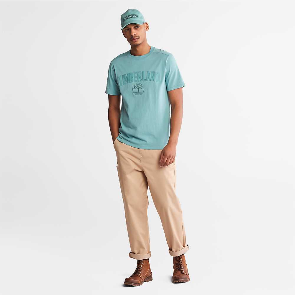 Men's Timberland Earthkeepers T Shirts Turquoise | UAE-0142376