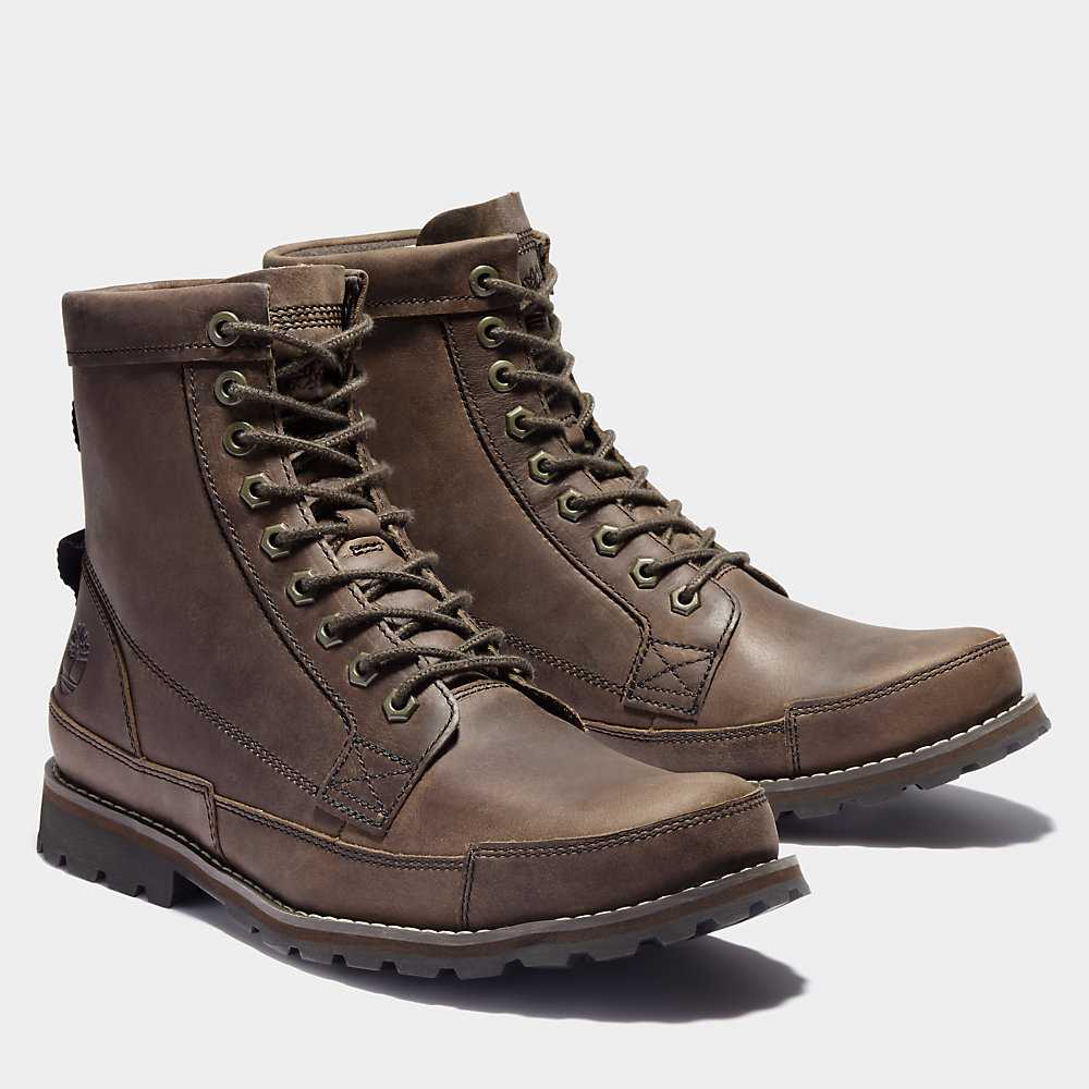 Men's Timberland Earthkeepers Waterproof Boots Dark Brown | UAE-8023174