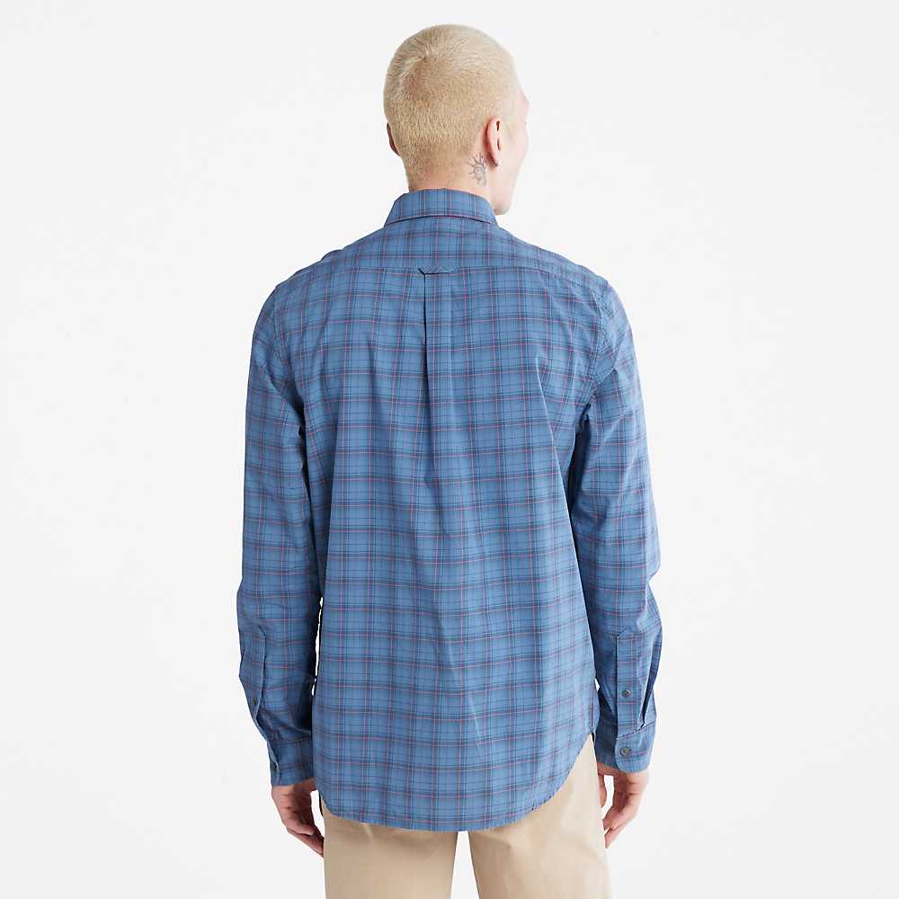 Men's Timberland Eastham Check Shirt Blue | UAE-8673524