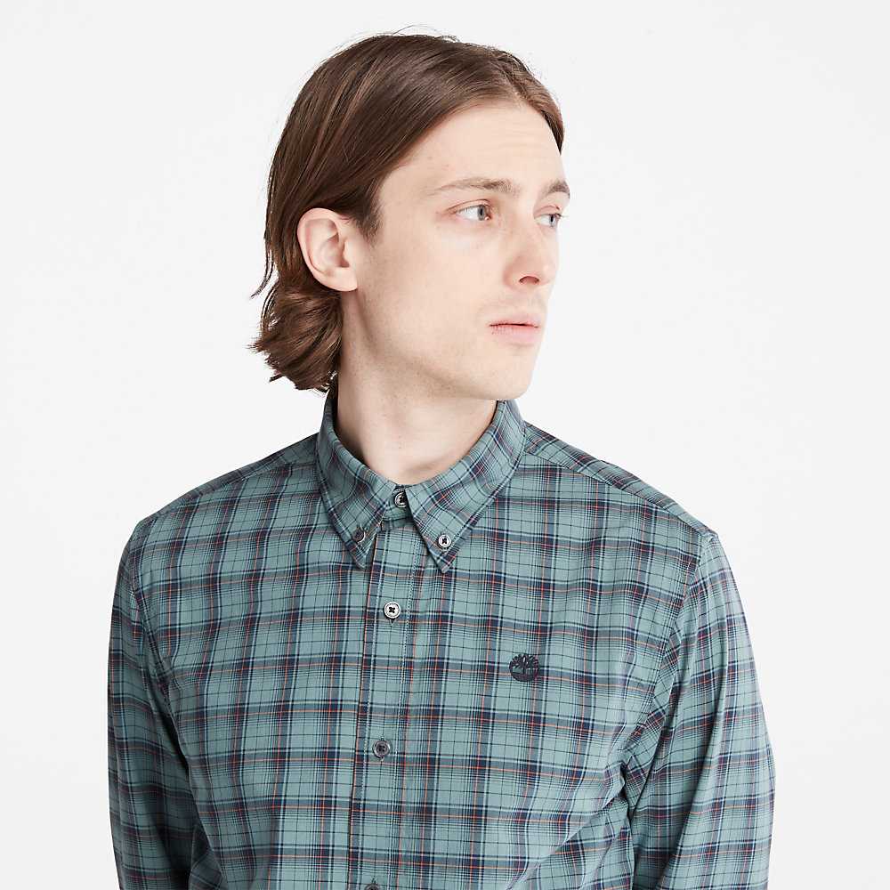 Men's Timberland Eastham Check Shirt Green | UAE-9028164