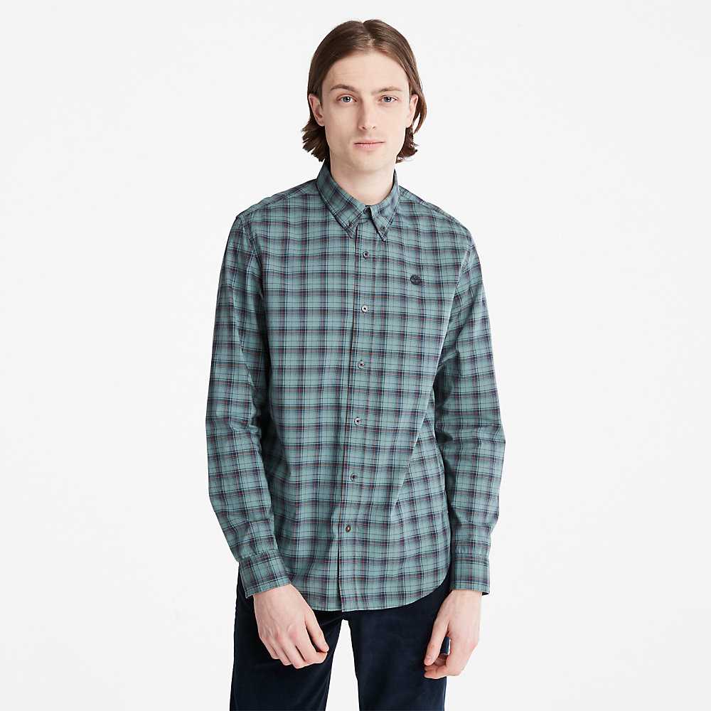 Men\'s Timberland Eastham Check Shirt Green | UAE-9028164