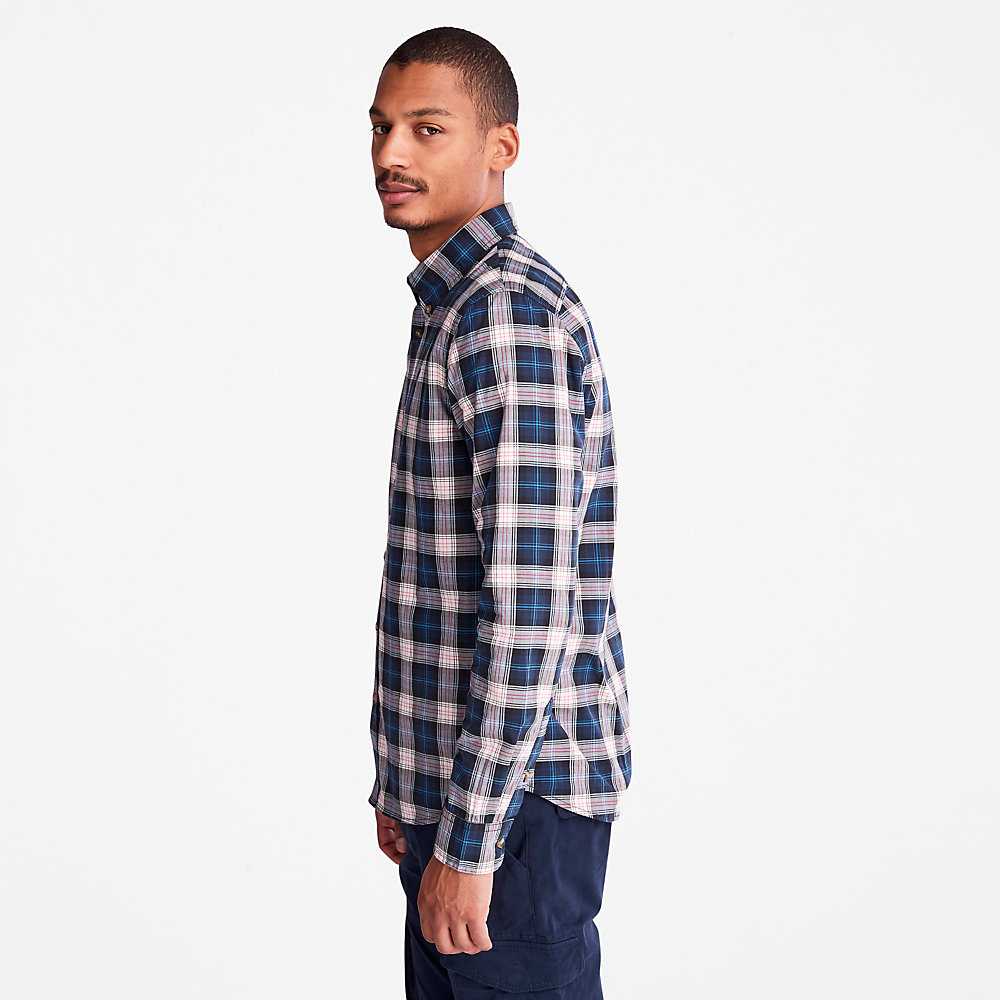 Men's Timberland Eastham Check Shirt Light Grey | UAE-4863729