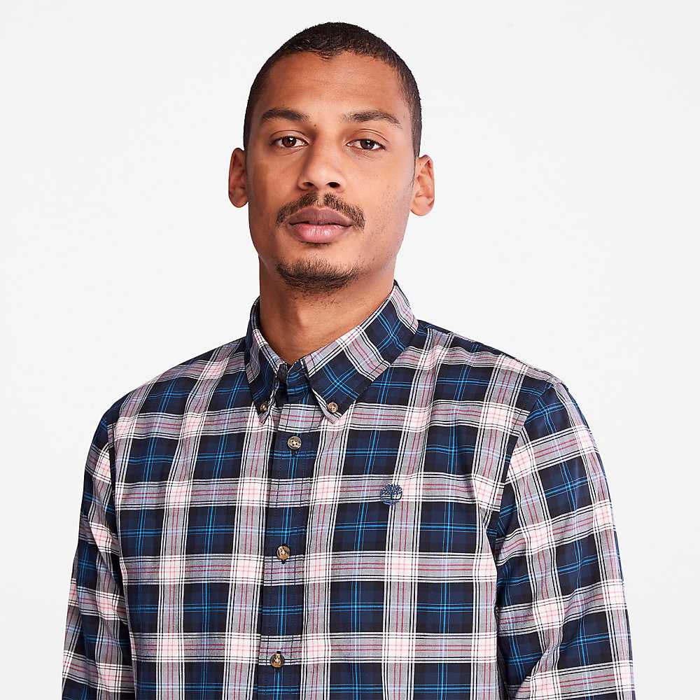 Men's Timberland Eastham Check Shirt Light Grey | UAE-4863729