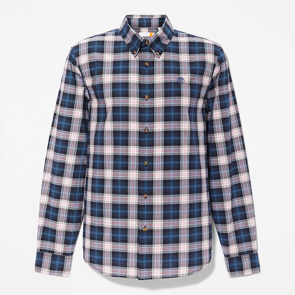 Men's Timberland Eastham Check Shirt Light Grey | UAE-4863729