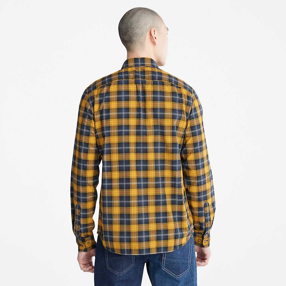 Men's Timberland Eastham Check Shirt Yellow | UAE-1265974