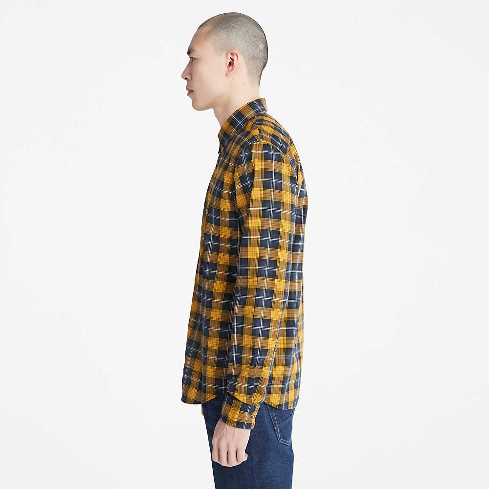 Men's Timberland Eastham Check Shirt Yellow | UAE-1265974