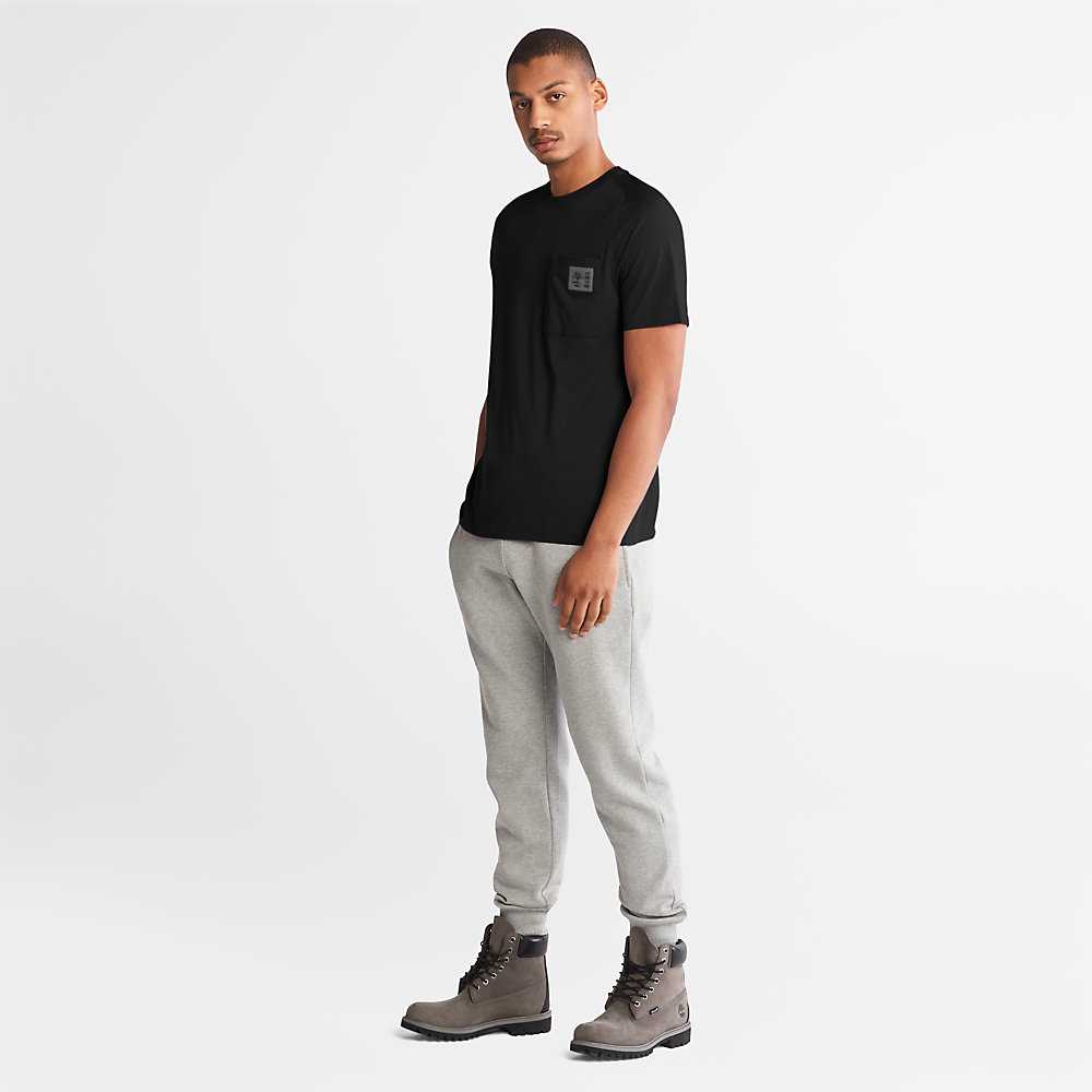 Men's Timberland Eco-Ready Supima® Cotton TimberFresh™ T Shirts Black | UAE-0143758